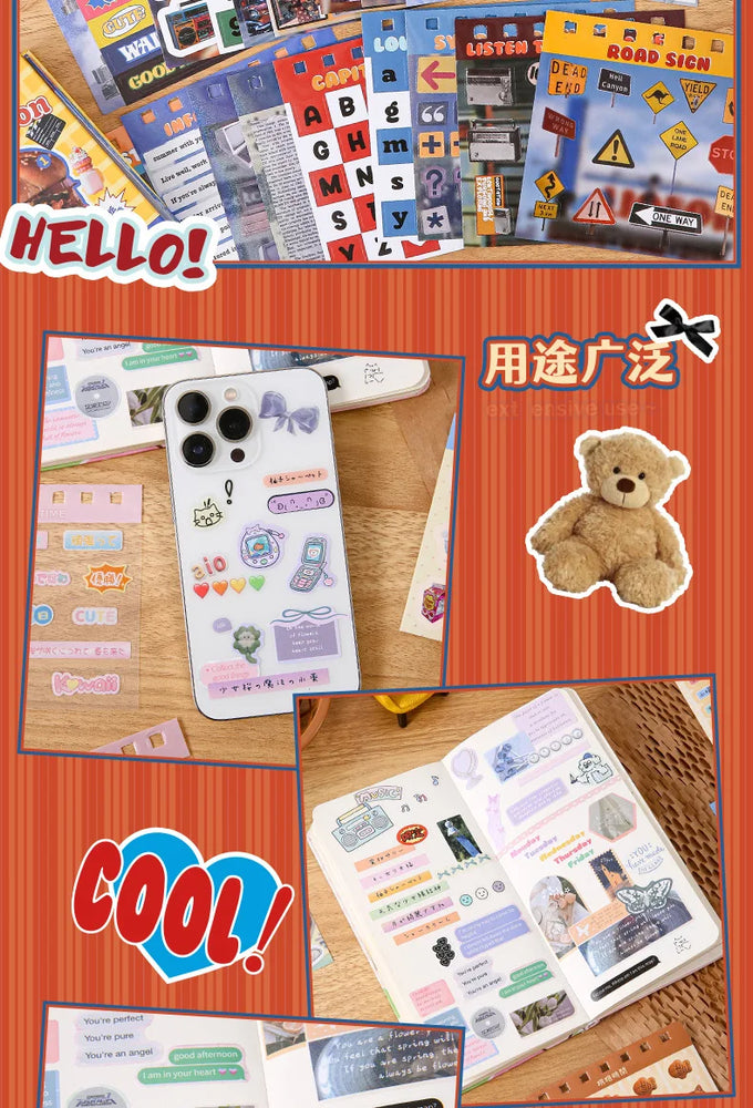 45 Sheets 4 Various Styles of Sticker Books Cute Cut Film Sticker Journal Handbook Scrapbooking Kawaii Decoration Sticker Gift (ONLINE ORDER ONLY)