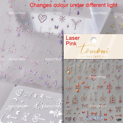 Colorful Geometric Gem Wing Love Heart Bowknot Moon Star Figure Totem Line Retro Self Adhesive Nail Art Stickers Manicure Decals (ONLINE ORDER ONLY)