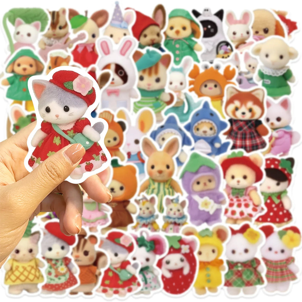 60PCS Fruit Critter Animal Stickers DIY Laptops Water Bottles Phones Decorative Stickers Toy Waterproof Vinyl Decals (ONLINE ORDER ONLY)