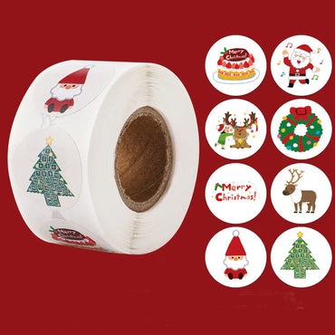 100-500pcs Merry Christmas Snowman Sticker Christmas Party Decor Sticker New Year Gift Box Sealed Baking Cake Tag (ONLINE ORDER ONLY)