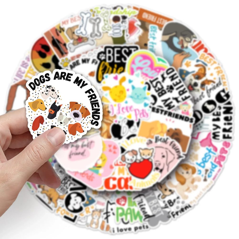 10/30/50PCS Pets are Best Friends Stickers Dog Cat Aniamls Decals Graffiti DIY Luggage Laptop Guitar Bike Skateboard Sticker Toy (ONLINE ORDER ONLY)