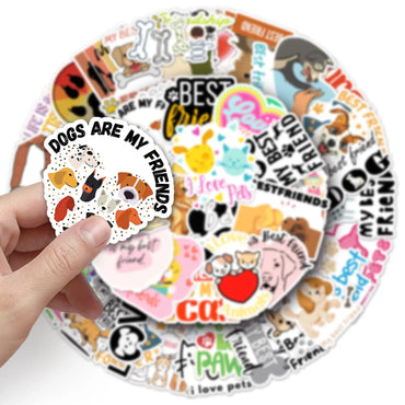 10/30/50PCS Pets are Best Friends Stickers Dog Cat Aniamls Decals Graffiti DIY Luggage Laptop Guitar Bike Skateboard Sticker Toy (ONLINE ORDER ONLY)