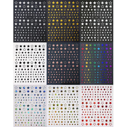 9Pcs 3D Sliver Stars Nails Stickers Bronzing Star Nail Art Decals For DIY Nail Art Decoration Self Adhesive Nail Manicure Parts* (Online Order Only)