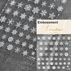 Shiny White Pink Blue Gold Snowflakes Hexagon Water Bubbles Winter 5D Self Adhesive Nail Art Stickers Rhinestone Manicure Decals (ONLINE ORDER ONLY)
