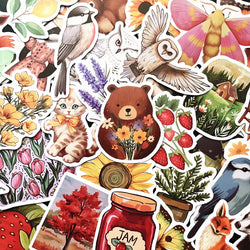 10/50pcs Cute Forest Animal Stickers for Kids Laptop Suitcase Car Decoration (ONLINE ORDER ONLY)