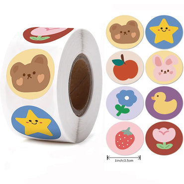 100-500pcs Children's Cartoon Animal Stickers Baby Stickers Kindergarten Inspirational Little Red Flower Reward Stickers (ONLINE ORDER ONLY)
