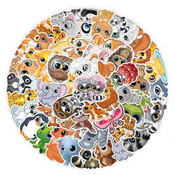 10/30/50PCS Cute Big Eyes Animals Sticker Cartoon Kawaii Decals Gift For Kids Laptop Notebook Guitar Phone Suitcase Car DIY Toys (Online Order Only)