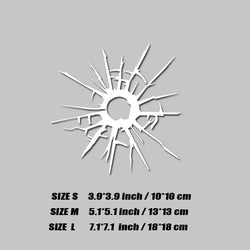 Bullet hole simulation decal, creative and funny sticker, can be used on the front and rear windshields, side windows of cars. (ONLINE ORDER ONLY)
