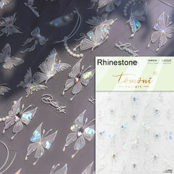 Dreamy Charming Shiny Beautiful Black White Butterfly Flower Love Heart Bowknot 5D Self Adhesive Nail Art Sticker Manicure Decal (ONLINE ORDER ONLY)