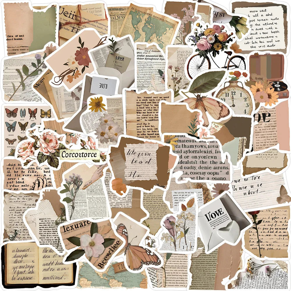 Cartoon Vintage Aesthetic Stickers Pack - Retro Vsco Graffiti Decals for Laptop, Notebook, Car, Kids Gift (Online Order Only)