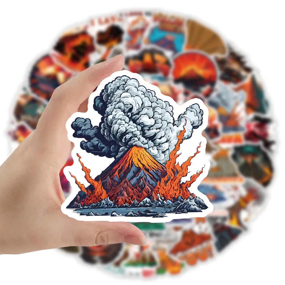 Volcano Stickers 10/30/50pcs Waterproof Decals for Laptop, Skateboard, Luggage, Phone (ONLINE ORDER ONLY)
