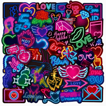 Neon Cartoon Graffiti Stickers Waterproof for Laptop Phone Guitar Luggage Skateboard Car (ONLINE ORDER ONLY)