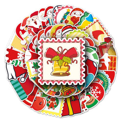 50Pcs Christmas Cartoon Waterproof Vinyl Stickers for Skateboard Snowboard (ONLINE ORDER ONLY)