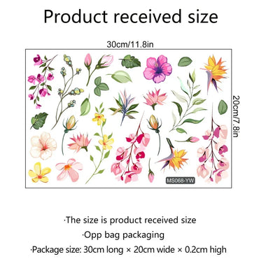 Plants and Flowers Mirror Wall Stickers for Home Decoration Bathroom Fitting Room Toilet Mirror Decal Waterproof Wall Mural PVC (Online Order Only)
