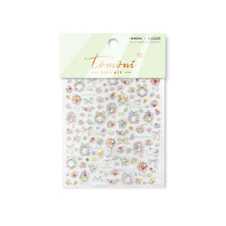 Cute Spring Flowers Purple Blue White Bowknot Rose Garden Daisy 5D Soft Embossed Relief Adhesive Nail Art Sticker Manicure Decal (ONLINE ORDER ONLY)