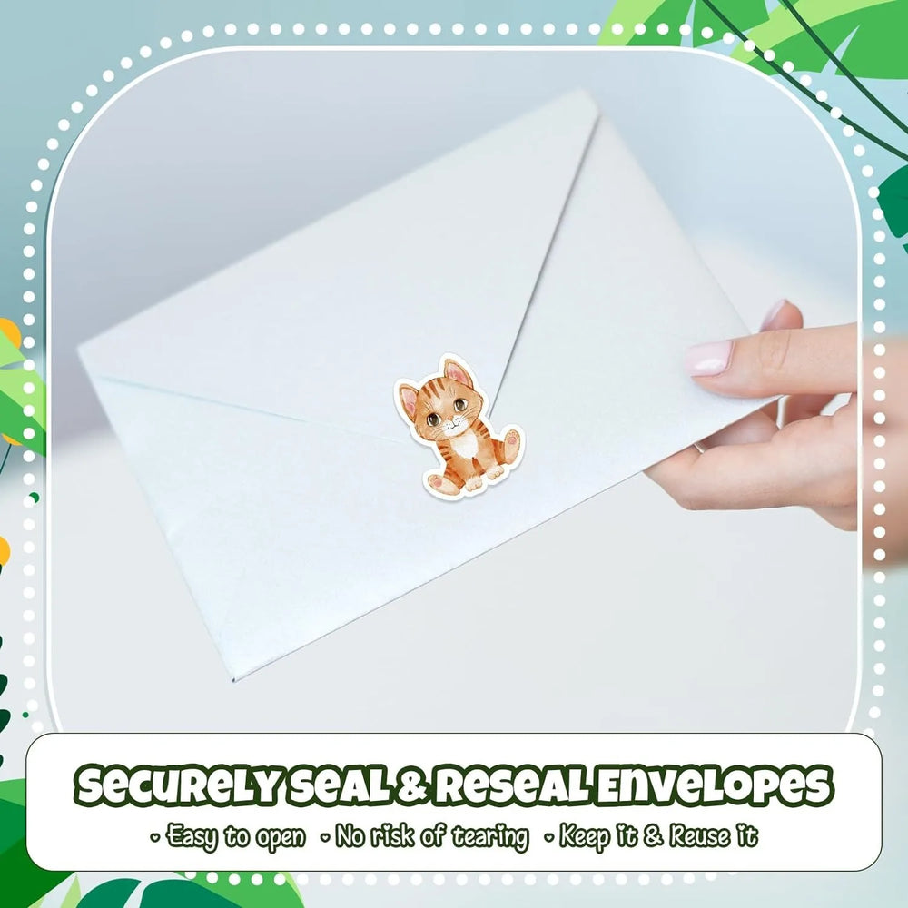 500Pcs /1 Rolls 2.5cm/1inch Cute Animal Cat  Shaped Sticker Decoration Gift Box Sticker Label Stationery Sticker (ONLINE ORDER ONLY)