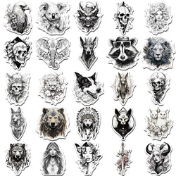 10/30/50pcs Black and white animal aesthetic decoration Sticker For Snowboard Laptop Luggage Car Fridge DIY Styling Vinyl (ONLINE ORDER ONLY)