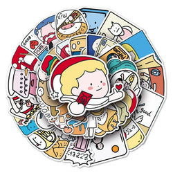 50Pcs Cartoon Waterproof Vinyl Stickers for Skateboard Snowboard Decals (Online Order Only)