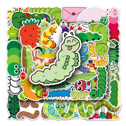 50Pcs Caterpillar Cartoon Waterproof Vinyl Stickers for Skateboard Snowboard (Online Order Only)