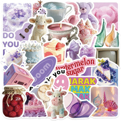 30Pcs Purple Aesthetics Sticker Diy Computer Stickers for Water Bottles Waterproof Journal Arts Crafts Toy Decals (ONLINE ORDER ONLY)