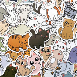 10PCS Cute Cat Stickers for Bike, Skateboard, Car, Helmet, Notebook, Computer, Kids Toy (Online Order Only)