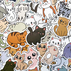 10PCS Cute Cat Stickers for Bike, Skateboard, Car, Helmet, Notebook, Computer, Kids Toy (Online Order Only)