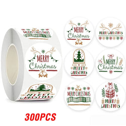 100-500pcs Merry Christmas Gift Decorative Stickers Round Thank You Labels Handmade Candy Biscuits Package Christmas Sticker (ONLINE ORDER ONLY)