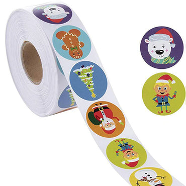 100-500pcs Christmas Sticker 8 Designs Pattern Cartoon Sticker For Kids Toys Christmas Gift Waterproof Adhesive Labels (ONLINE ORDER ONLY)
