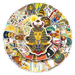 Ancient Egypt Pharaoh Pyramid Mummy Stickers for Phone Laptop Luggage Skateboard (ONLINE ORDER ONLY)