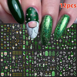 6pcs/Set Blue Gold Glitter French Design 5D Nail Stickers Curve Lines Swirls Wave Nail Sliders Reflective Flakes Decals Manicure (ONLINE ORDER ONLY)