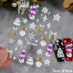 Cute Deer Christmas Nail Stickers 5D Embossed Elk Star Gingerbread Man Snowflake Santa Claus Holly DIY Winter Engraved Manicure* (ONLINE ORDER ONLY)