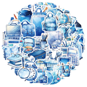 Cartoon Blue Sticker Pack for Suitcase, Skateboard, Laptop, Luggage, Fridge, Phone, Car - 10/30/50Pcs (ONLINE ORDER ONLY)