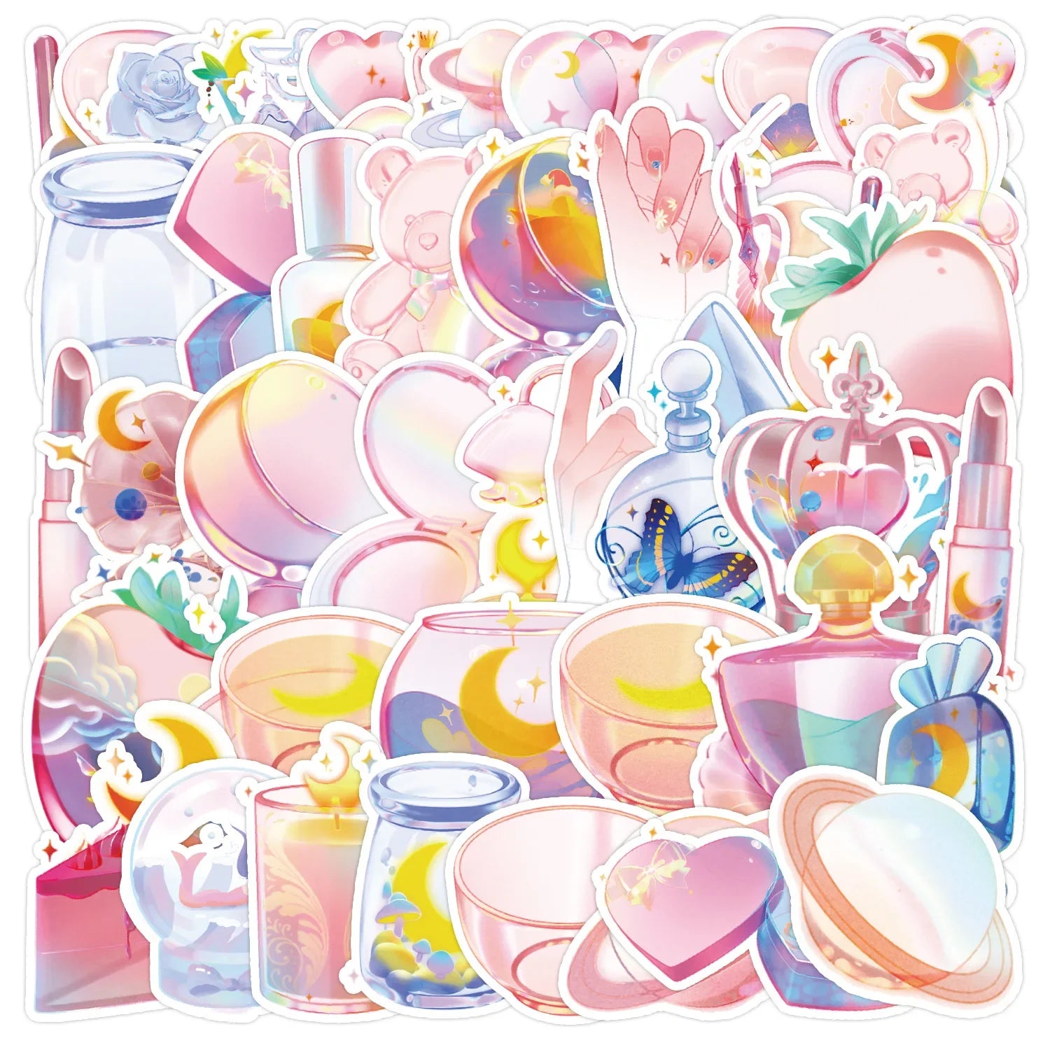 50pcs Fantasy Cartoon Graffiti Stickers for Helmet, Wall, Desktop Decoration (Online Order Only)