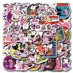 10/30/55PCS Curage The Cowardly Dog Stickers Funny Cartoon Anination Cute Dog Graffiti Sticker Laptop Phone Car Decals Kids Toys (ONLINE ORDER ONLY)