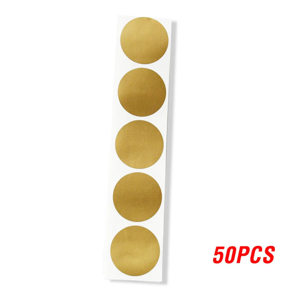 50-300pcs Silver And Gold Scratch Off Stickers Round Labels Sticker DIY Handmade For Game Scratch Sticker Labels Stationery (ONLINE ORDER ONLY)