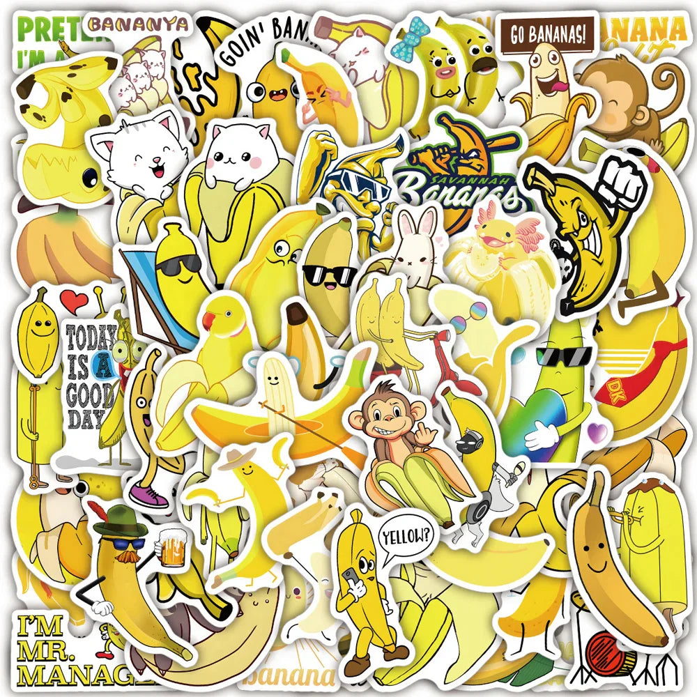 Funny Banana Animal Stickers Cartoon Decals Waterproof for Kids Phone Laptop Luggage (ONLINE ORDER ONLY)