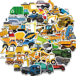 Cartoon Truck Stickers 10/25/50pcs for Bedroom, Scrapbook, Suitcase, Notebook, Water Bottle (Online Order Only)