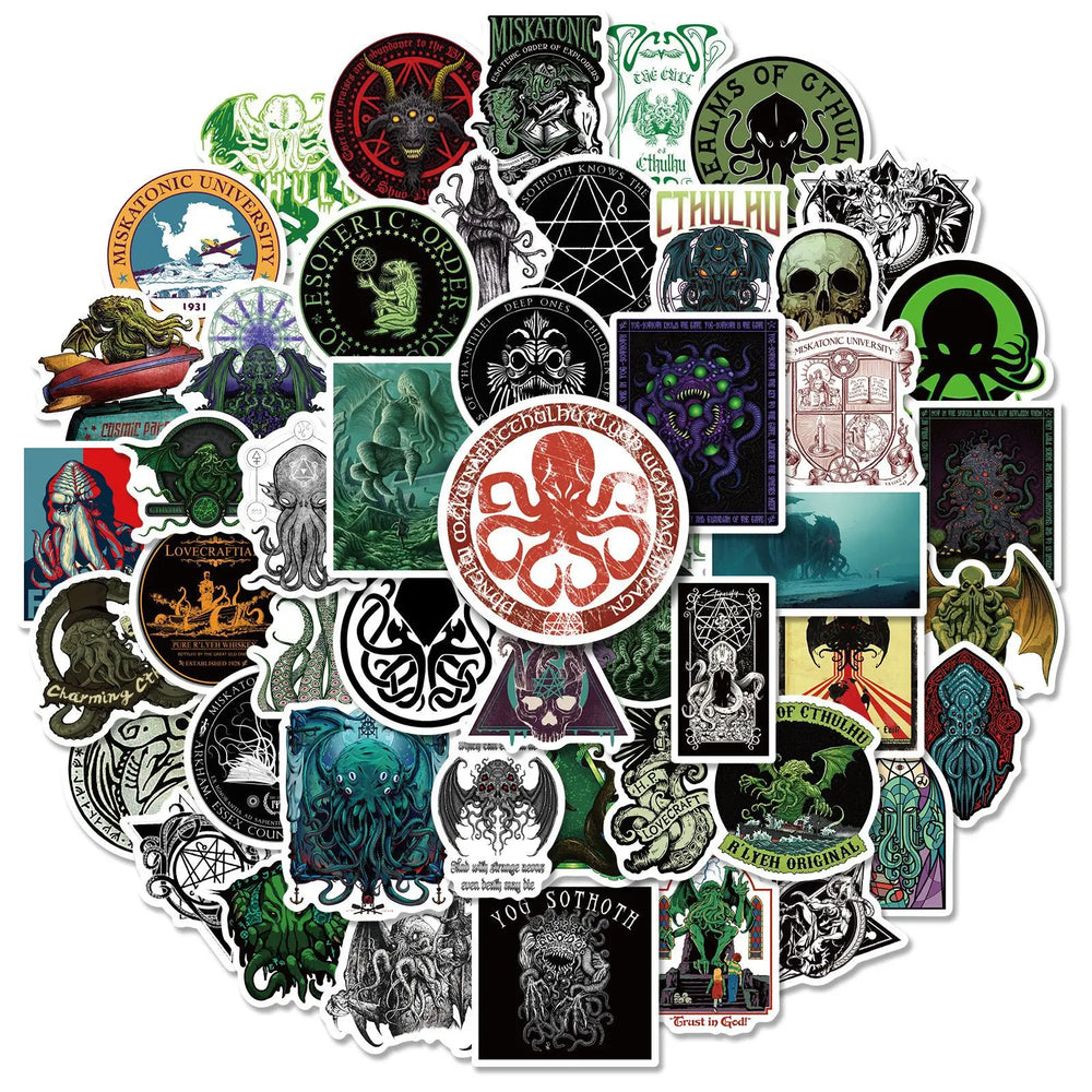 10/30/50PCS Gothic Cthulhu Horror Thriller Skull Sticker Waterproof Notebook Luggage Suitcase Graffiti Sticker Decals toy (Online Order Only)