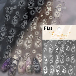 Yellow Butterfly Rose Flower Lace Gradual Wing Charming Romantic Jelly Camellia Self Adhesive Nail Art Stickers Manicure Decals (Online Order Only)