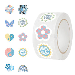 500PCS Blue Love Flowers Stickers for New Cartoon Animals Roll Sticker Packaging Flower Rolling Label Reward Decals (ONLINE ORDER ONLY)