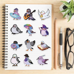 10/30/50PCS Kawaii Pigeon PVC Sticker Aesthetic Chidlren's Korean Stationery Decoration Scrapbooking School Supplies for Kids (ONLINE ORDER ONLY)
