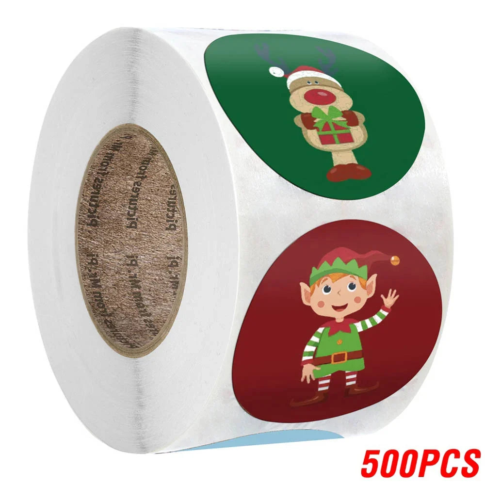 100-500pcs Christmas Sticker Cartoon Christmas Tree Santa Claus Paper Label Merry Christmas Cute Stickers Stationery Stickers (ONLINE ORDER ONLY)