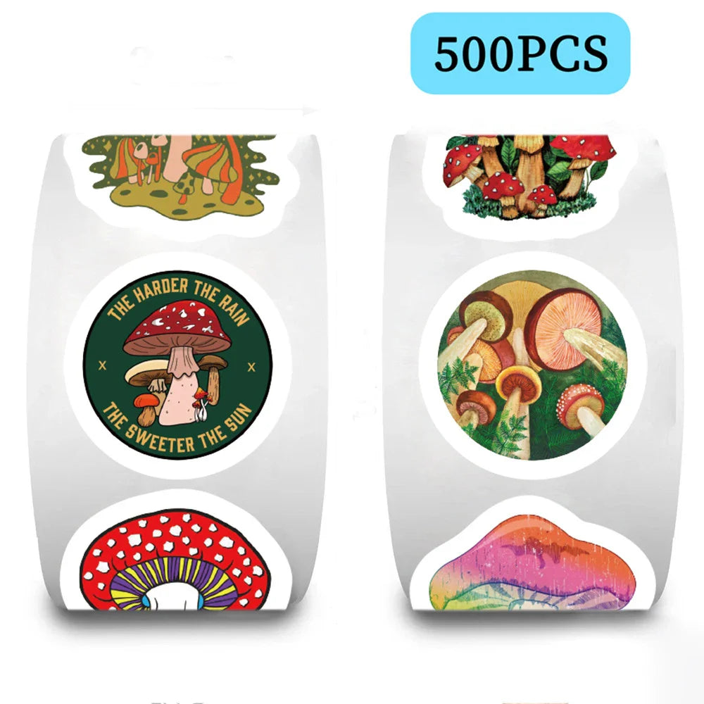 100-500pcs Children Mushroom Reward Stickers School Students Cute Cartoon Stationery Sticker Scrapbooking DIY Gift Decoration (ONLINE ORDER ONLY)