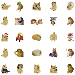 50pcs Funny Spoof Dogs Meme Sticker For Laptop Water Bottle Phone Kids Toy Waterproof Graffiti Bicycle Car Decals (ONLINE ORDER ONLY)