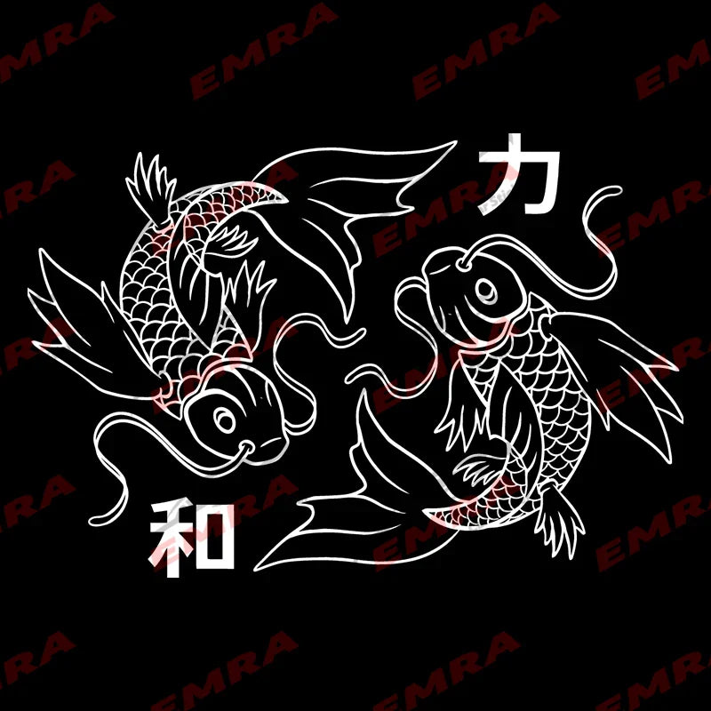 Koi Fish for Car Sticker External Accessories Decoration Windshield Outdoor Sticker Strength and Harmony Waterproof Vinyl Decals (ONLINE ORDER ONLY)