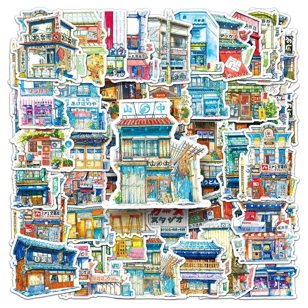 Kawaii Retro Aesthetic Stickers - 10/30/50pcs Laptop Scrapbook Phone Decor (ONLINE ORDER ONLY)