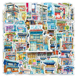 Kawaii Retro Aesthetic Stickers - 10/30/50pcs Laptop Scrapbook Phone Decor (ONLINE ORDER ONLY)
