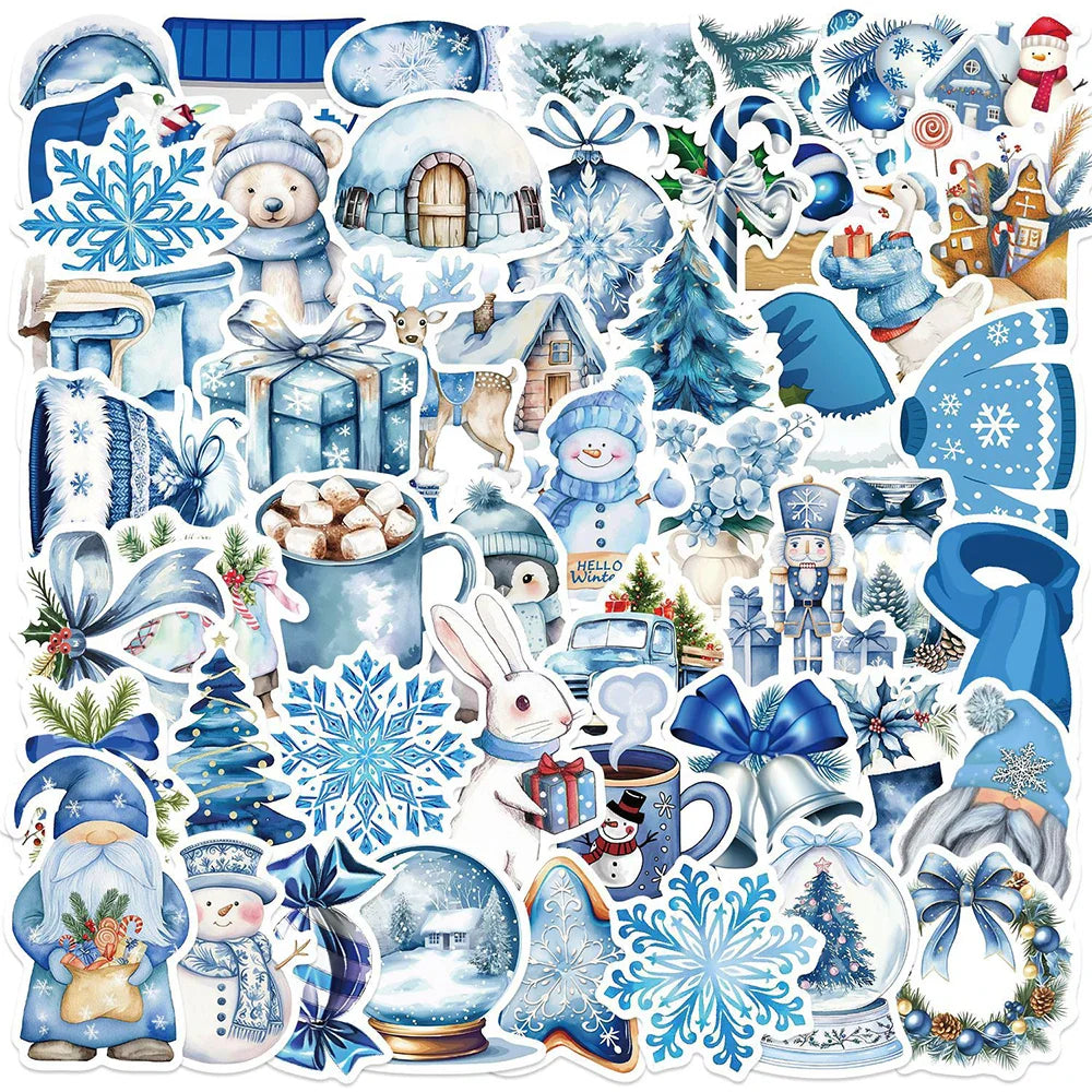 Cartoon Winter Stickers for Laptop, Phone, Scrapbook - 10/30/50PCS (ONLINE ORDER ONLY)