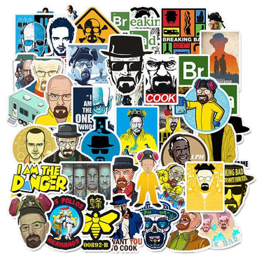 10/30/50pcs Breaking Bad TV Show Stickers PVC Waterproof Toy Graffiti Kid Stickers Skateboard Guitar Suitcase Luggage Car Decal (Online Order Only)