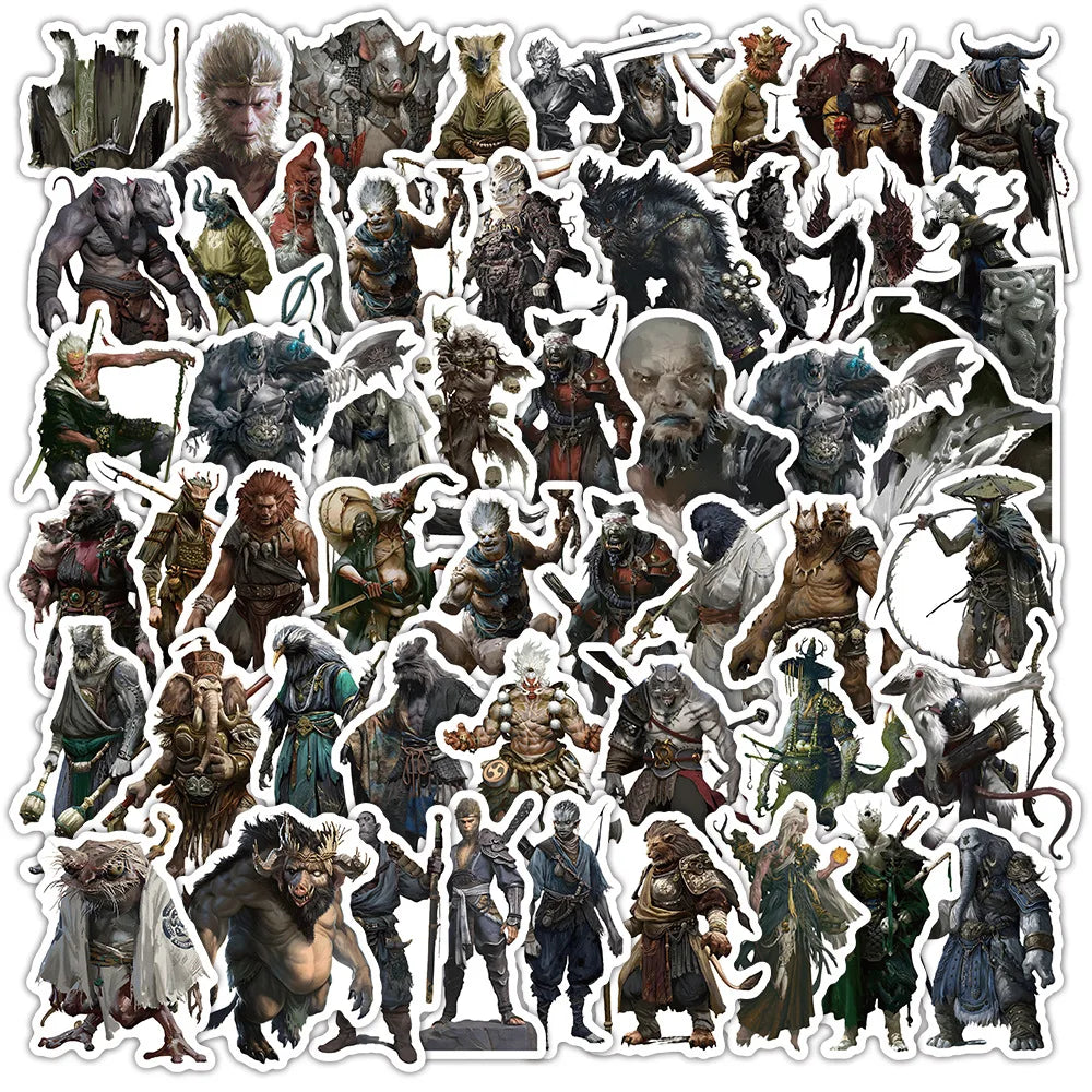 Black Myth Wukong 3D Stickers: 10/30/50pcs Waterproof Decals for Motorcycle, Laptop, Fridge (ONLINE ORDER ONLY)